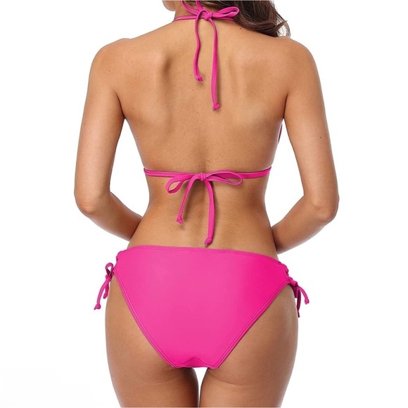 Women’s Hot Pink Halter Bikini Set NWT Size XL - Picture 2 of 4